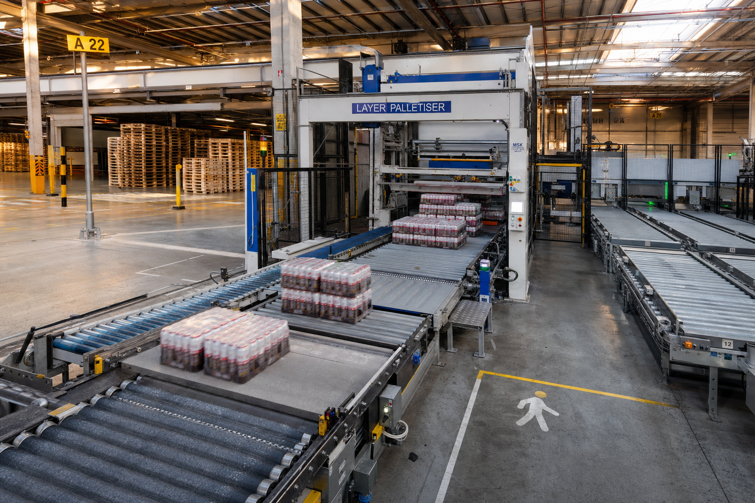 Ruimte-indeling voor verschillende palletiseersystemen