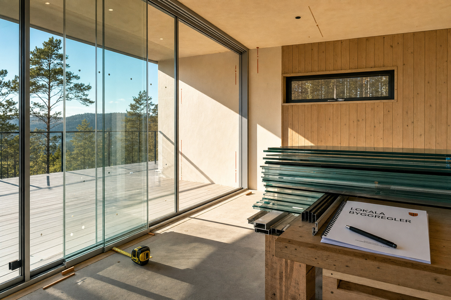 Bouwregels glazen schuifwand installatie
