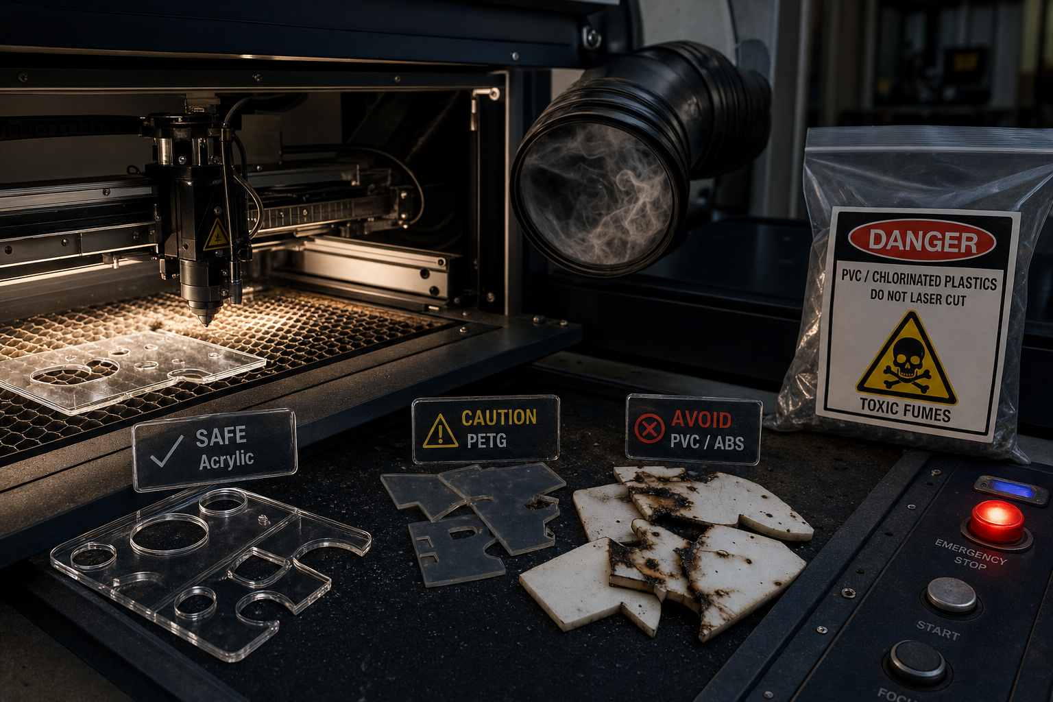 Gevaarlijke plastics voor lasersnijden