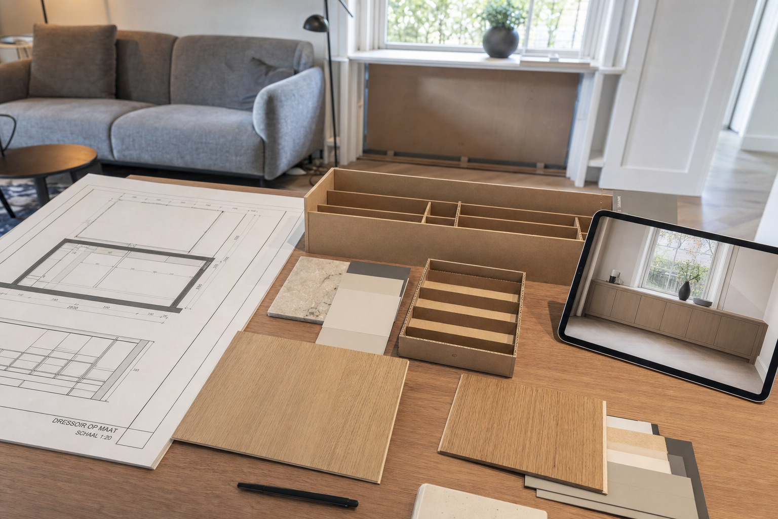 Indeling opties voor maatwerk dressoir