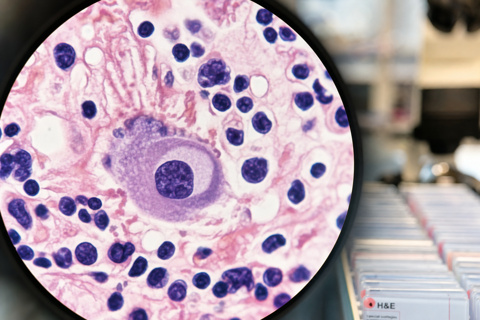 Belcel onder microscoop